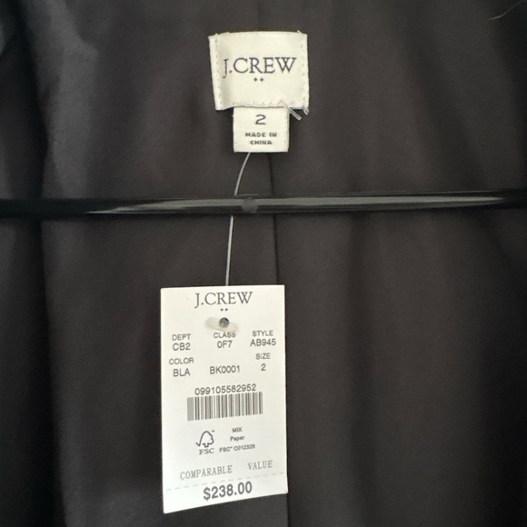 NWT J. Crew Black Pea Coat - Picture 3 of 3
